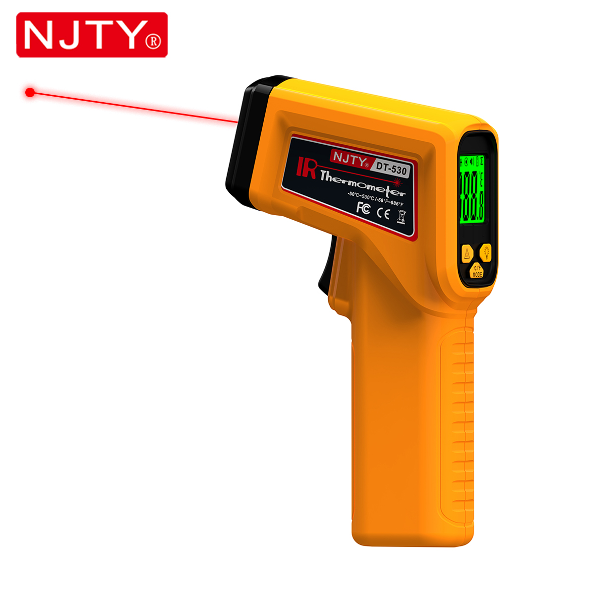 Industrial Infrared Laser - NJTY Infraroodthermometer Laser Contactloos temperatuurpistool Industrieel