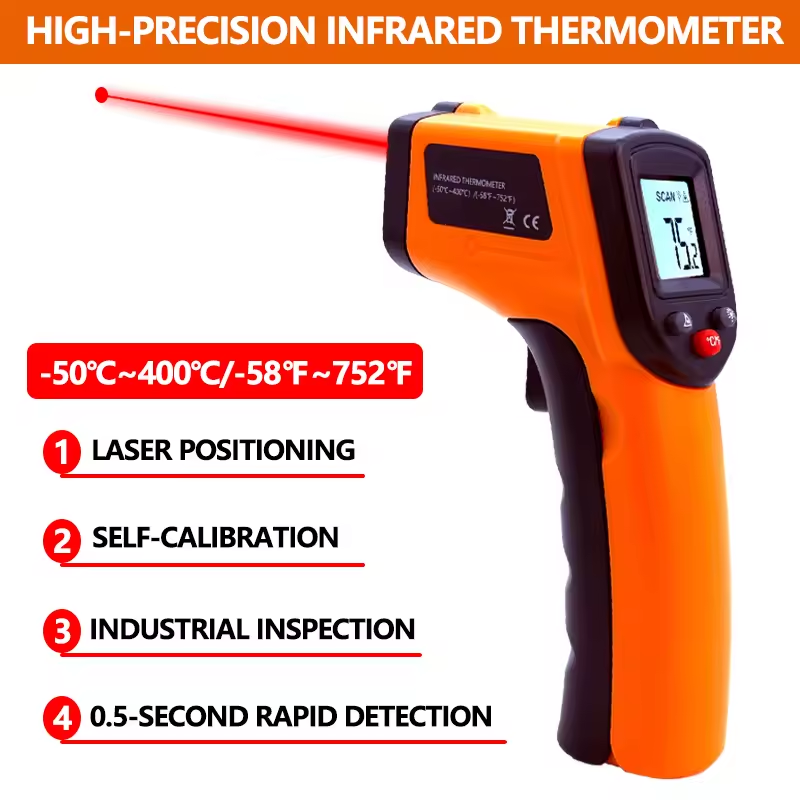 Industrial Laser Blaster - Nieuwe infraroodthermometer Handbediende temperatuurmeter Contactloze laser-warmtetester