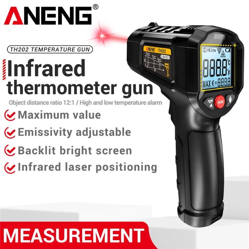 Industrial Infrared Laser - ANENG TH202 Industriële handthermometers Autotest Contactloze