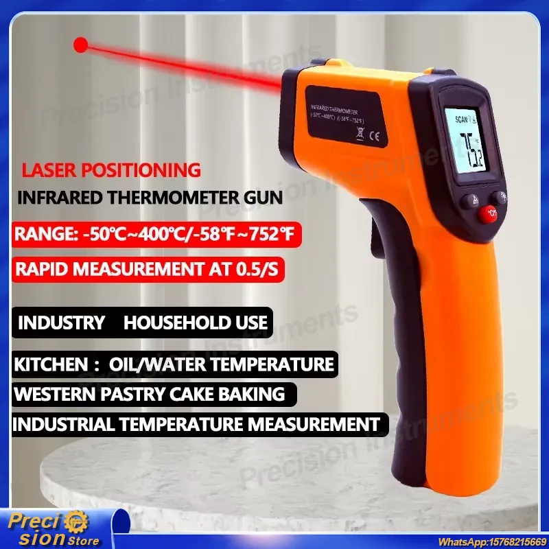 Industrial Infrared Laser - Infraroodthermometerpistool Contactloze lasertemperatuurmeter Handheld digitale pyrometer