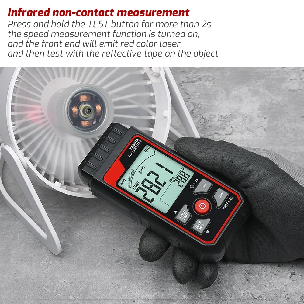 TA501A Lasertoerenteller Tot 9 - Industrial Laser Tachometer recensie en prijs
