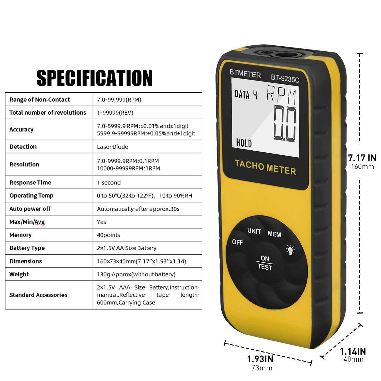 Digitale lasertachometer Conta - Industrial Laser Tachometer recensie en prijs